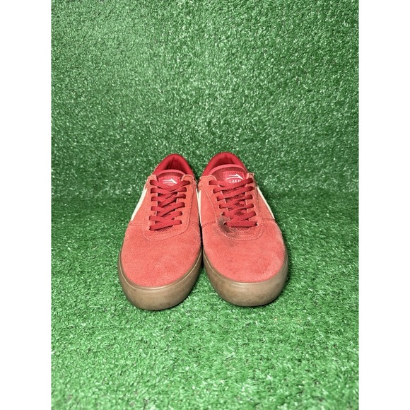 Lakai Manchester Mens Size 7 Womens 8.5 Suede Red Skate Shoes Athletic Sneakers